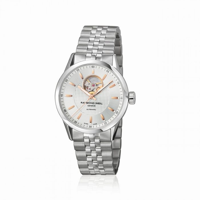 Freelancer Steel on Steel Silver Dial Automatic Open Balance Wheel