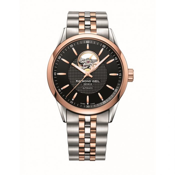 Freelancer Two-Tone Black Dial Automatic Open Balance Wheel