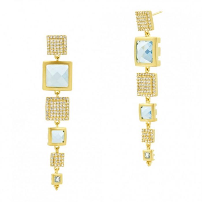 Freida Rothman OCEAN AZURE LINEAR DROP EARRINGS