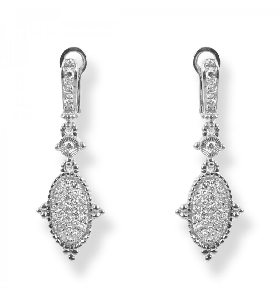 Judith Ripka 18k White Gold Arielle Earrings - Isaac Jewelers