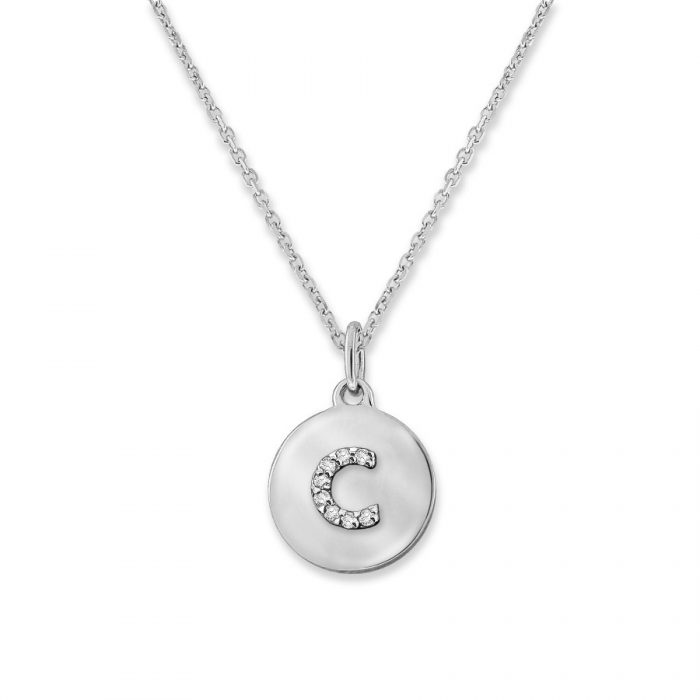 KC Designs 14k Yellow Gold Diamond Mini Disc Initial "c" Necklace