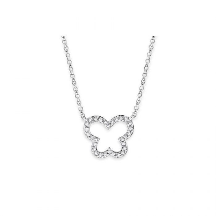 KC Designs Diamond Butterfly Necklace in 14k White Gold