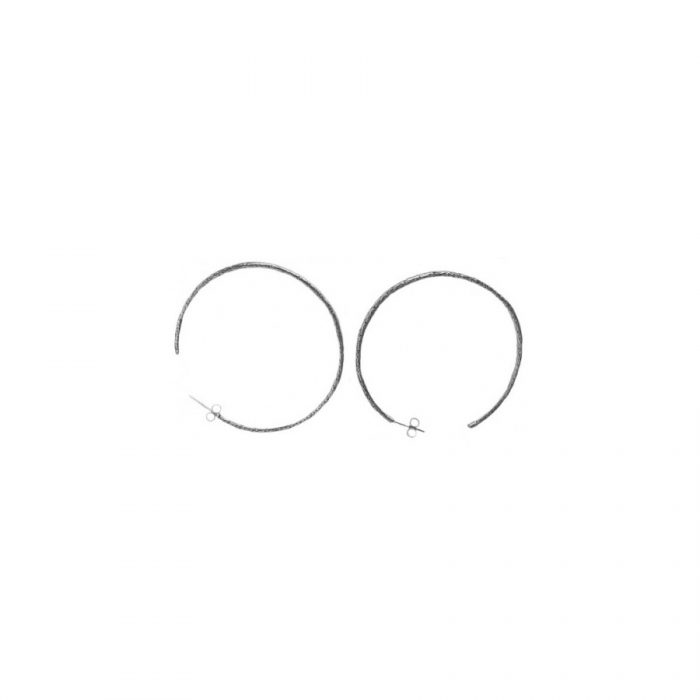 Konstantino Sterling Silver Medium Etched Hoop Earring