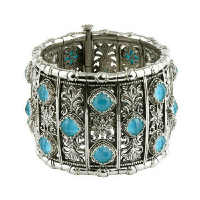 Konstantino Sterling Silver & Turquoise Cuff Bracelet