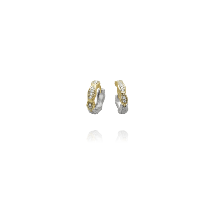 Vahan 14k Gold & Sterling Silver With Diamond Earrings