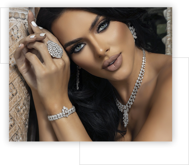 Diamond leaf ring, bracelet, earrings and necklace