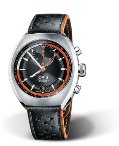 Oris Chronoris Black Dial on Leather Strap