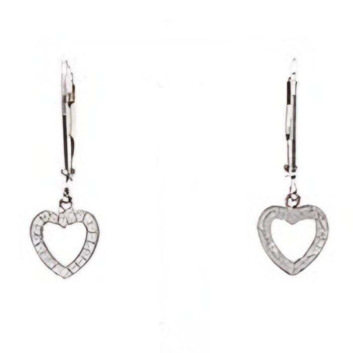 White gold 14k dangle heart shape design