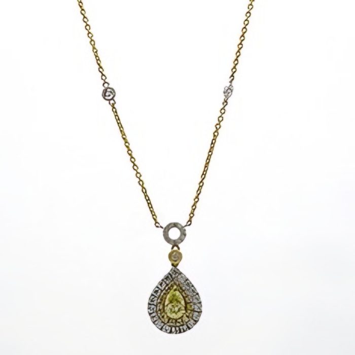 White & yellow gold 18k fashion pendant