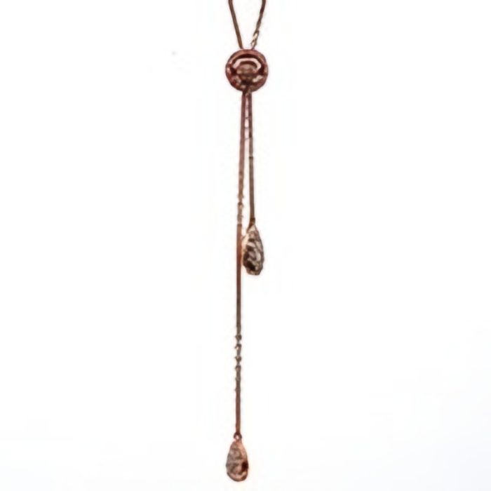 Rose gold 18k lariat pave