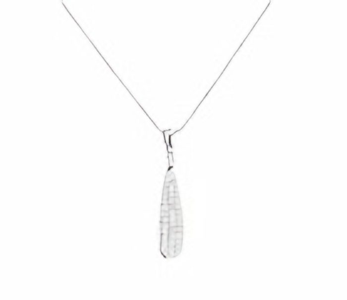 White gold 14k pave tear-drop shape pendant