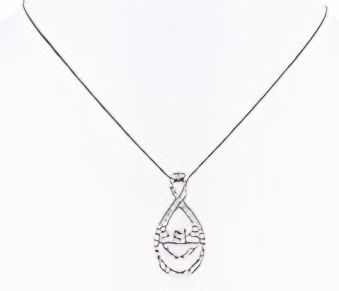 White gold 14k floating diamond tear drop shape