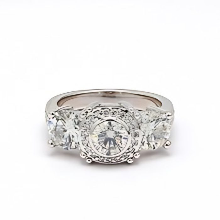 White gold 14k bezel set