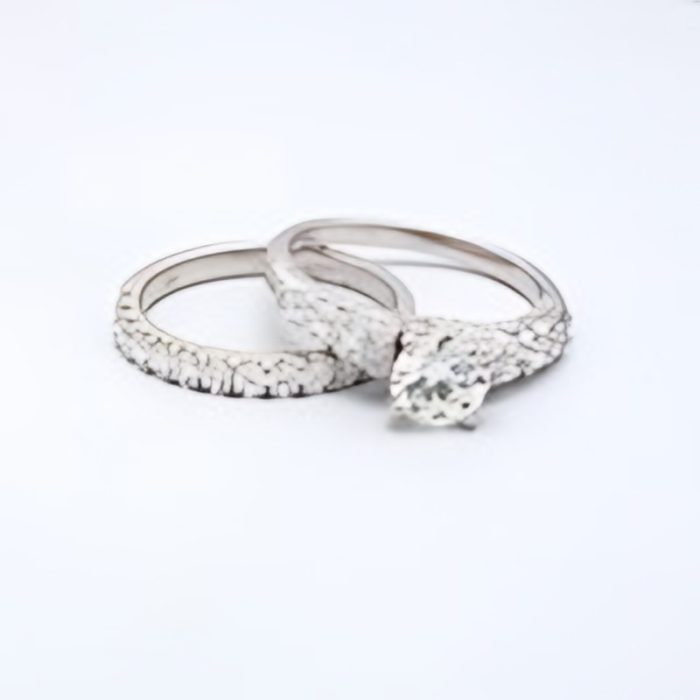 Ring and band 18k white gold