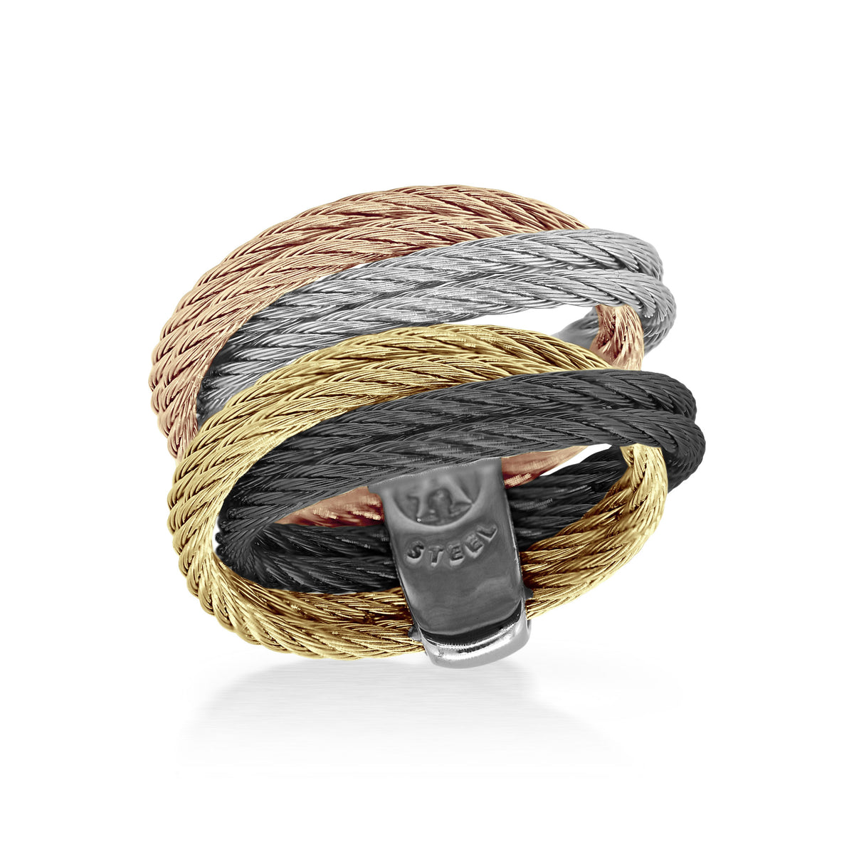 ALOR Entwine Multicolor Stainless Steel Cable Ring