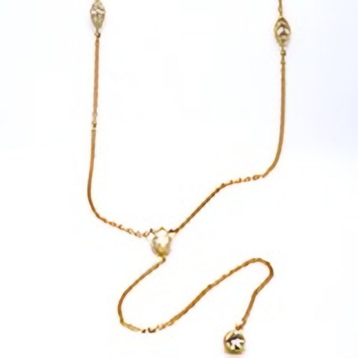 Yellow gold 14k 20” lariat necklace