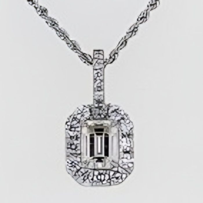 White gold 14k fashion halo pendant