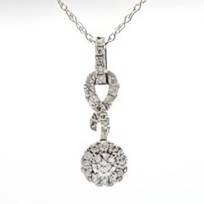 White gold 18k fashion pave pendant