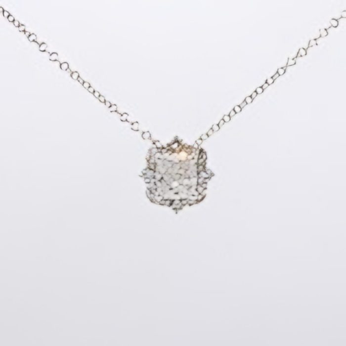 White gold 14k halo pendant