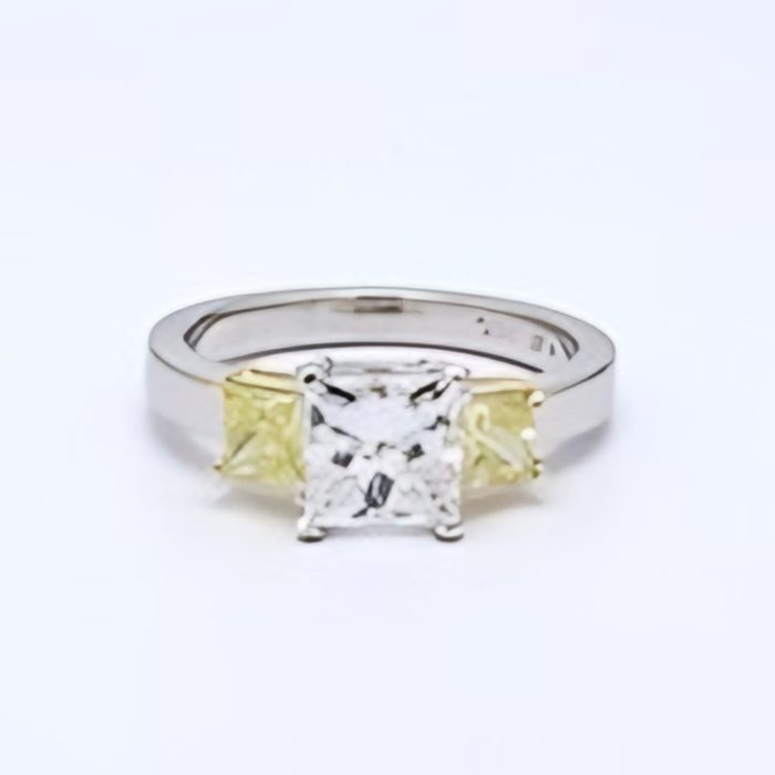 Platinum and 18K Yellow Gold Fancy Yellow Diamond Ring