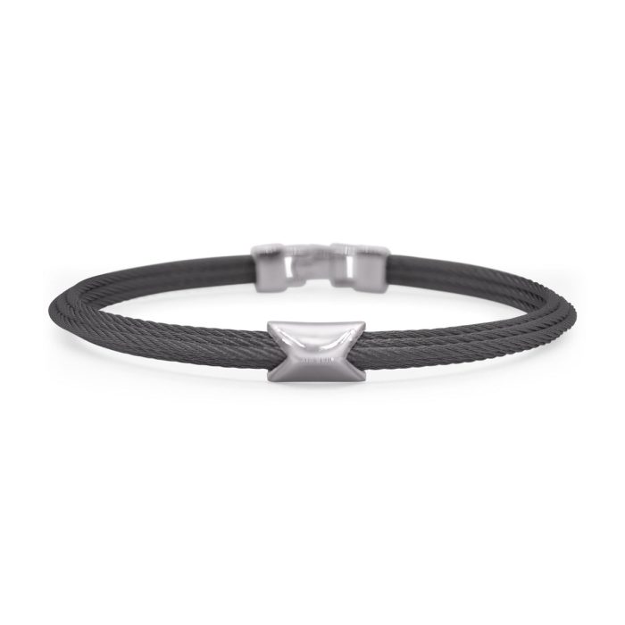 ALOR Men's Stainless Steel Cable Edge Bracelet