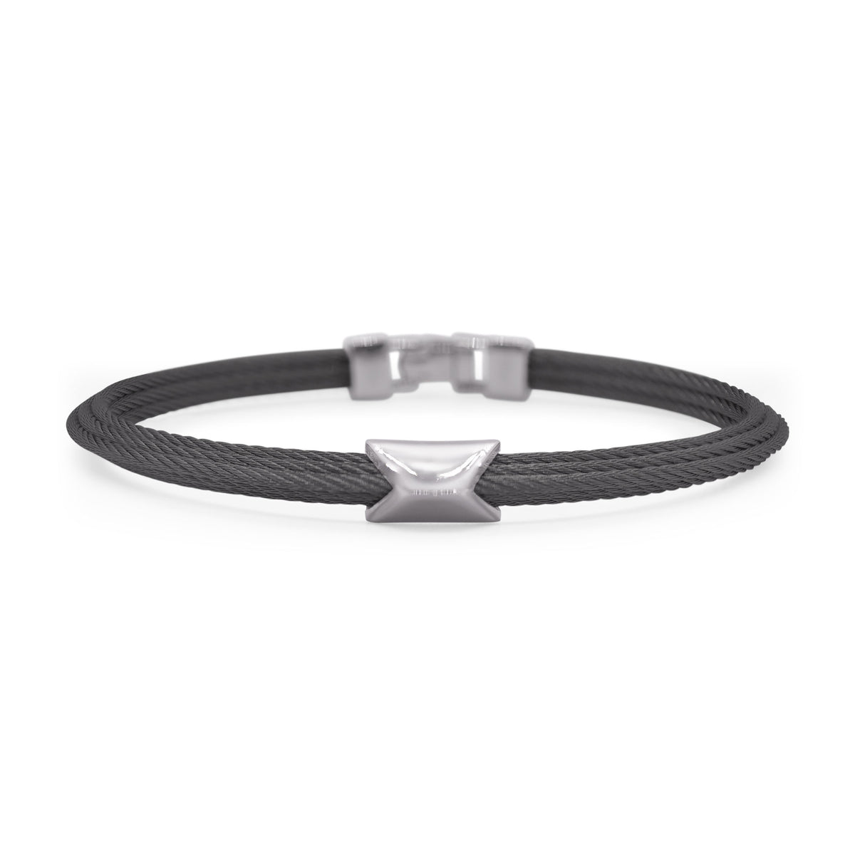 ALOR Men's Stainless Steel Cable Edge Bracelet