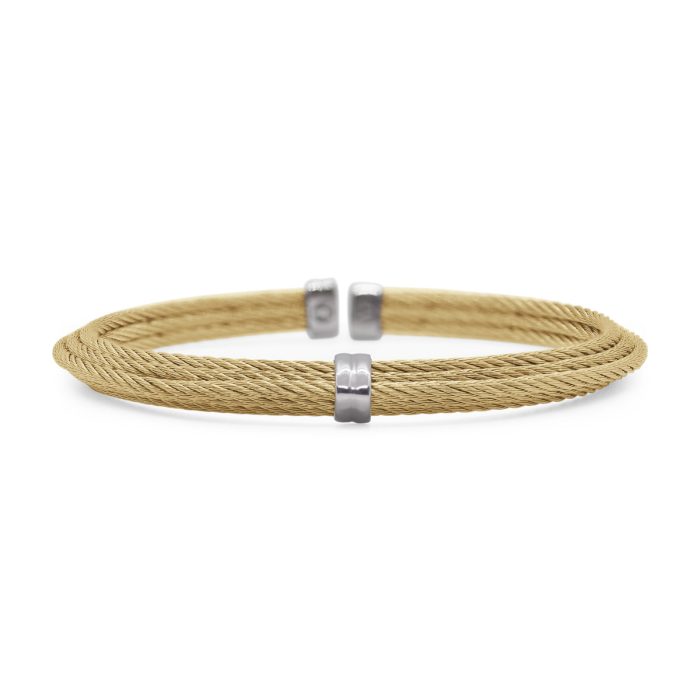 ALOR Men's Stainless Steel Tiered Single Station Cuff in Yellow