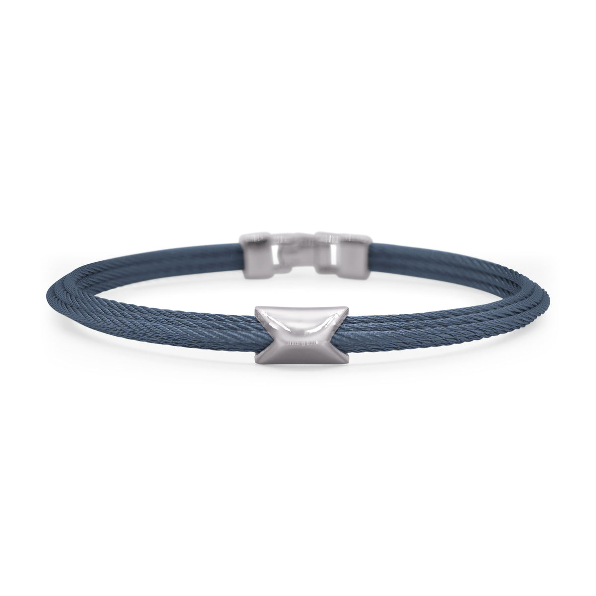 ALOR Men's Edge Stainless Steel Navy Cable Bracelet