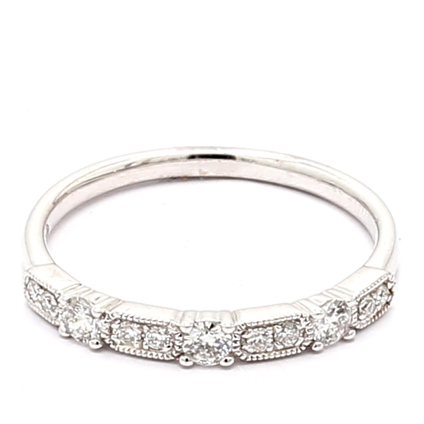 10K White Gold Half-Way Diamond Band, 0.27 ct tw
