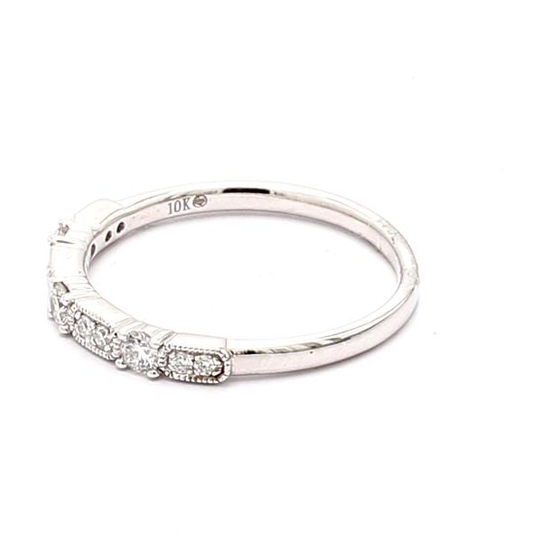 10K White Gold Half-Way Diamond Band, 0.27 ct tw