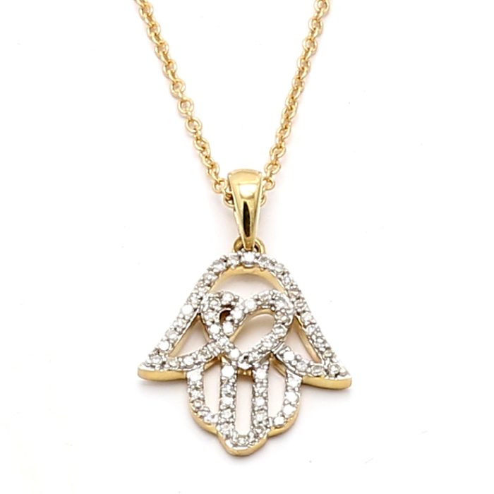 10K Yellow Gold Diamond Necklace, 0.20 ct tw