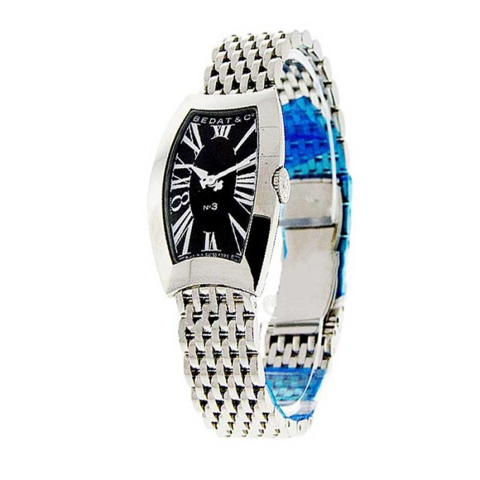 Bedat & Co No. 3 Stainless Steel Black Roman Dial Bracelet