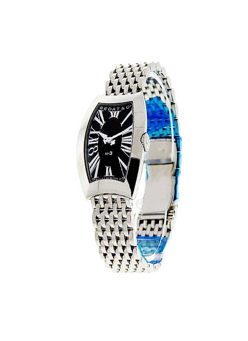 Bedat & Co No. 3 Stainless Steel Black Roman Dial Bracelet