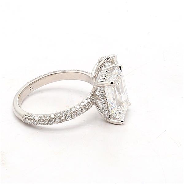 14K Gold Lab-Grown Emerald-Cut and Pear Diamond Ring, 6.84 ct tw