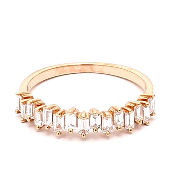 14K Rose Gold Baguette Diamond Band, 0.53 ct tw