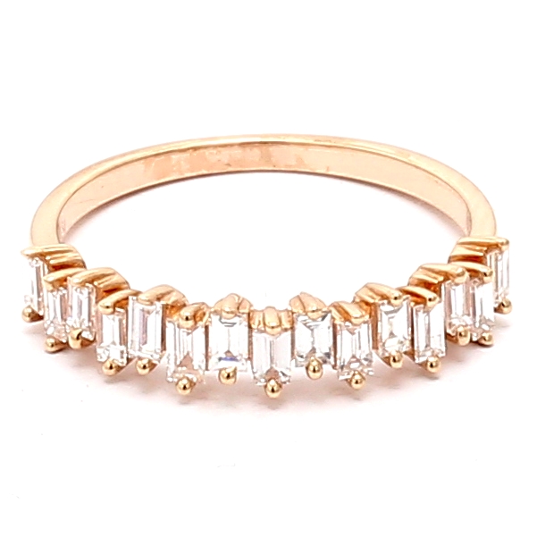 14K Rose Gold Baguette Diamond Band, 0.53 ct tw