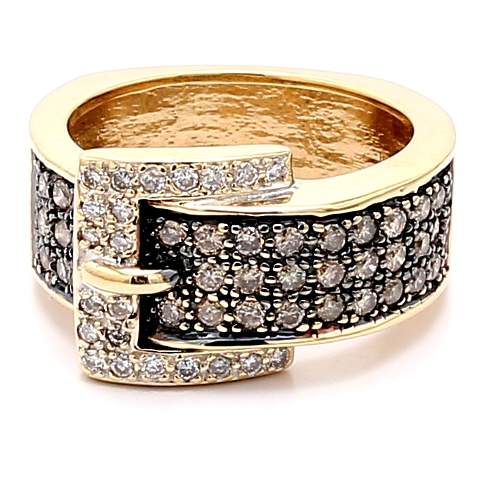 14K Rose Gold Brown and White Diamond Band, 0.55 ct tw