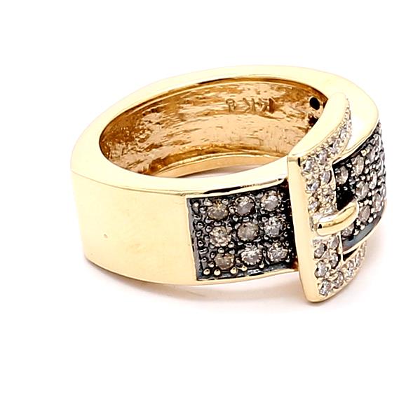 14K Rose Gold Brown and White Diamond Band, 0.55 ct tw