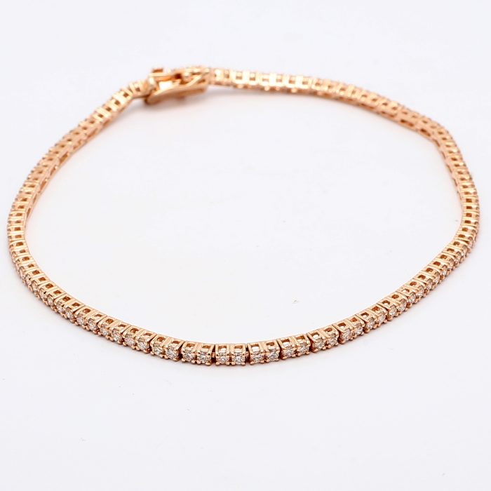 14K Rose Gold Diamond Bracelet, 1.32 ct tw