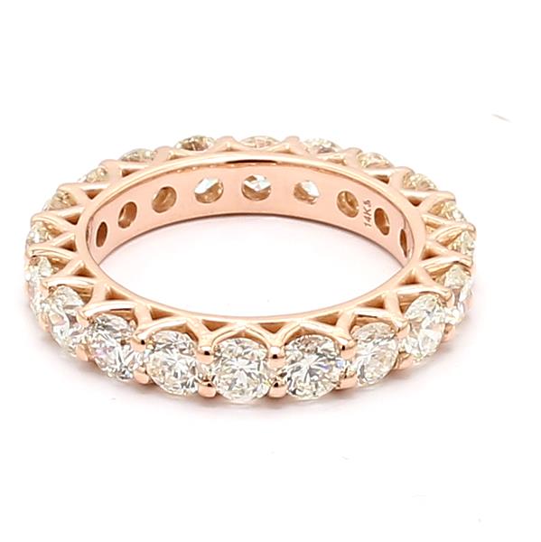 14K Rose Gold Diamond Eternity Band, 3.77 ct tw – view 3