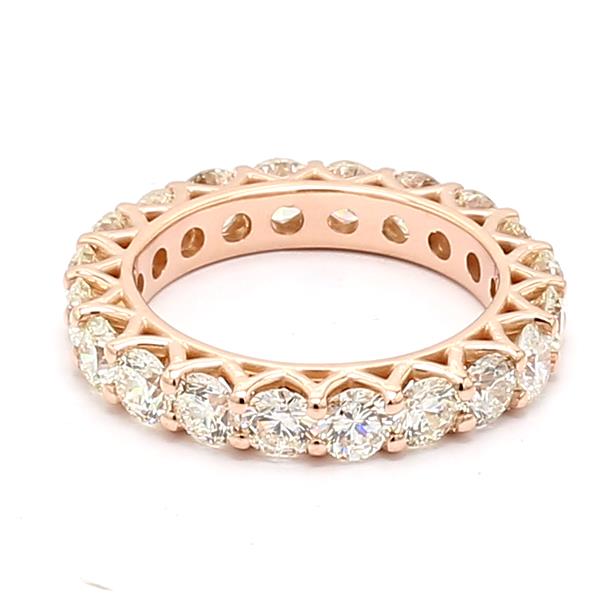14K Rose Gold Diamond Eternity Band, 3.77 ct tw – view 4