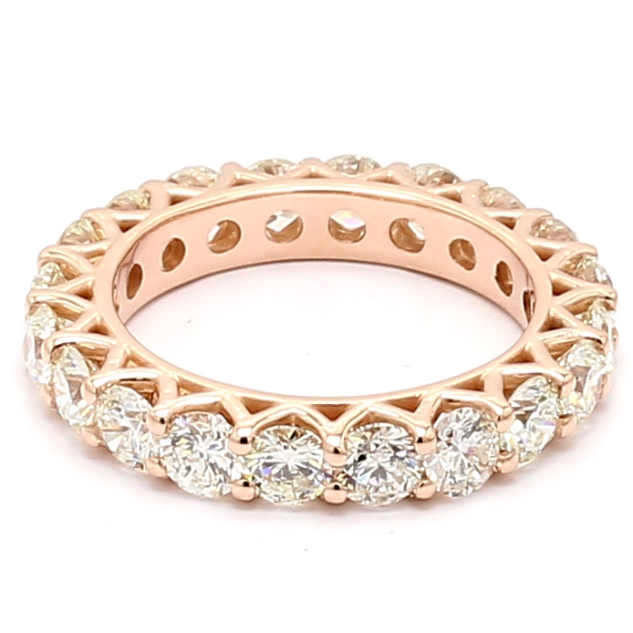 14K Rose Gold Diamond Eternity Band, 3.77 ct tw