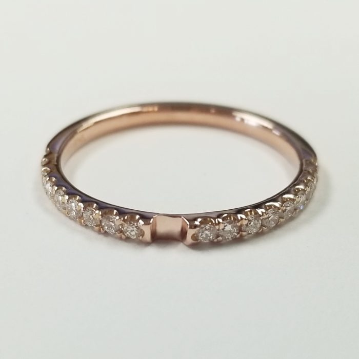 14K Rose Gold Diamond Semi-Mount, 0.48 ct tw