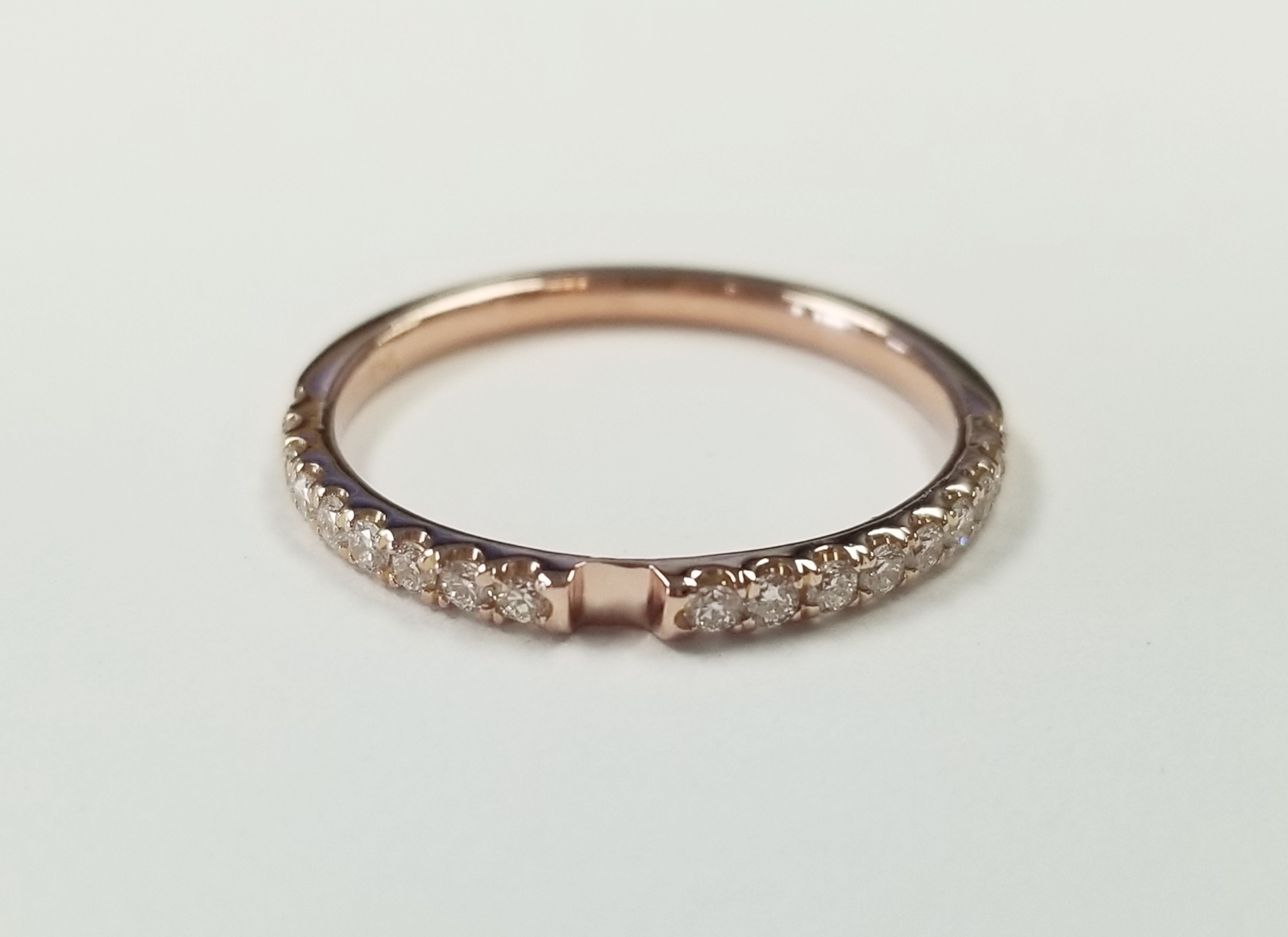 14K Rose Gold Diamond Semi-Mount, 0.48 ct tw