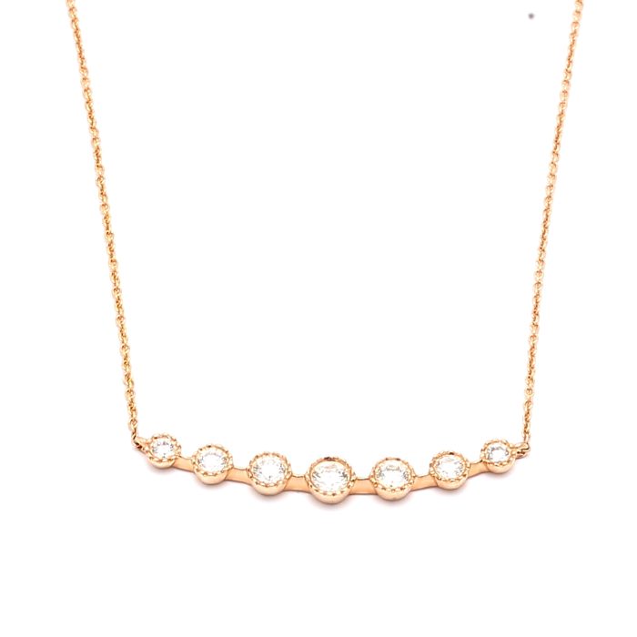 14K Rose Gold Diamond Smile Necklace, 0.46 ct tw