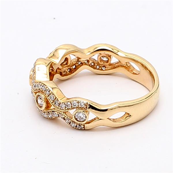 14K Rose Gold Diamond Swirl Band, 0.55 ct tw