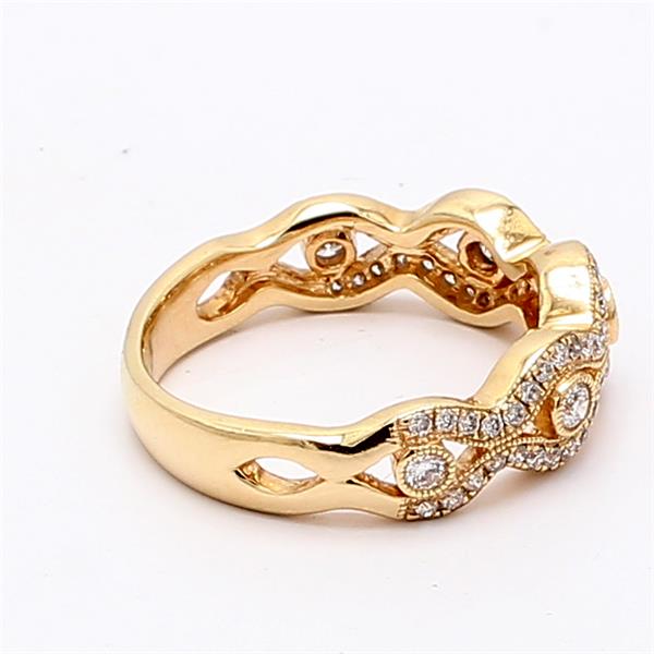 14K Rose Gold Diamond Swirl Band, 0.55 ct tw