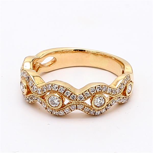14K Rose Gold Diamond Swirl Band, 0.55 ct tw