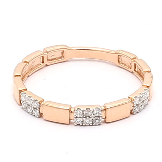 14K Rose Gold Stackable Diamond Band, 0.18 ct tw
