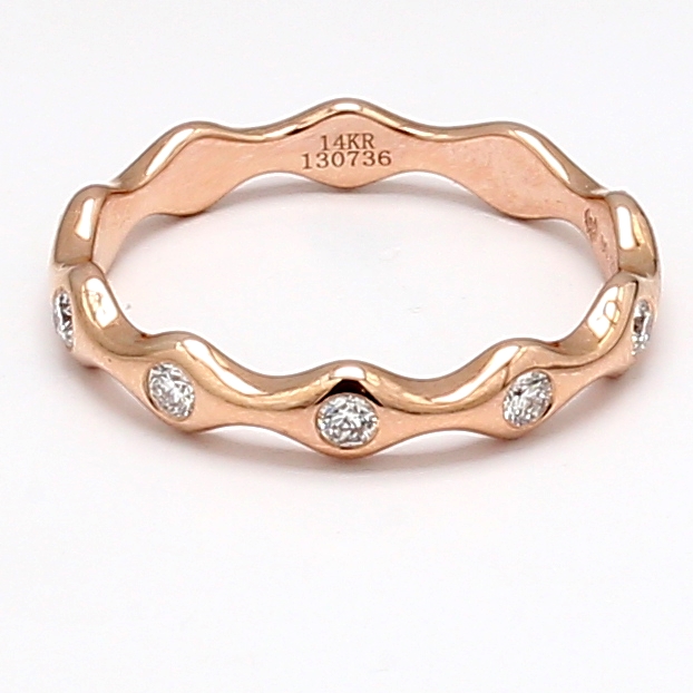 14K Rose Gold Stackable Diamond Band, 0.22 ct tw